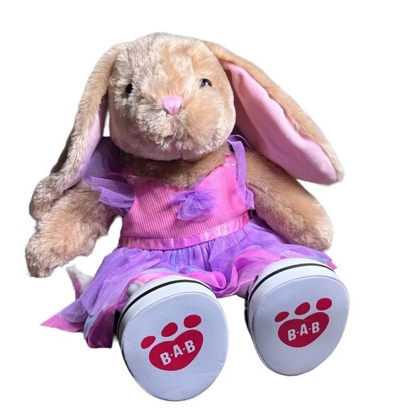 Build A Bear Workshop Bunny with Tulle Sparkle Dress and Sneakers - Picture 2 of 9